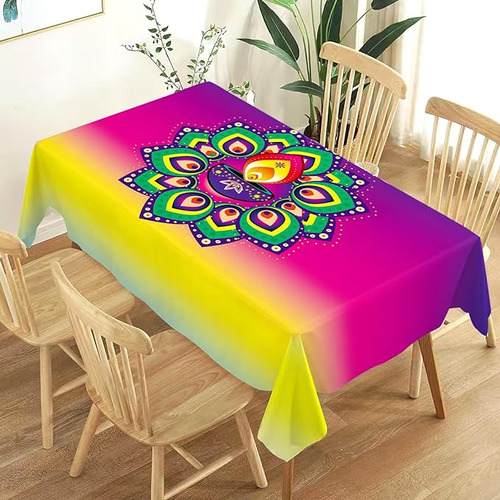 Diwali Tablecloth Indian Festival Of Lights Decoration Hind