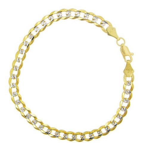 Pulso Barbado Diamantado 5mm X 21.5cm Oro Sólido 10k Largo 21.5 Cm