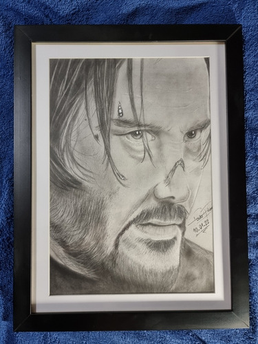 Encomenda De Desenhos Realistas Em Grafite A4 Emoldurado