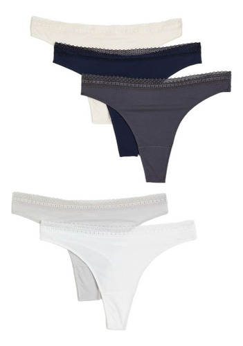 Pack 5 Calzones Tanga Mujer Microfibra H&m