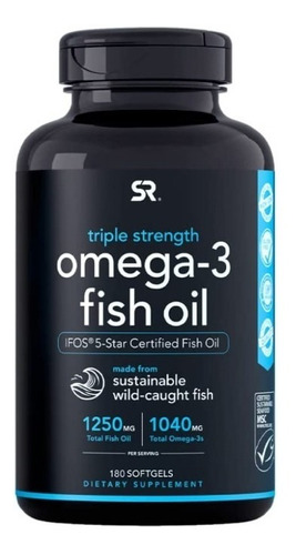 Omega 3 Fish Oil wild Alaska sports research - Aceite De Pescado x 180 Caps 1250mg