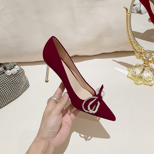 . Zapatos De Boda De Tacón Alto Con Punta Puntiaguda Para