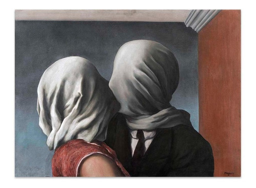 Cuadro Canvas  Bastidor Los Amantes Magritte 40x29 Cm