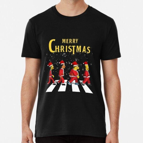 Remera Simps Feliz Navidad En Abbey Road Algodon Premium