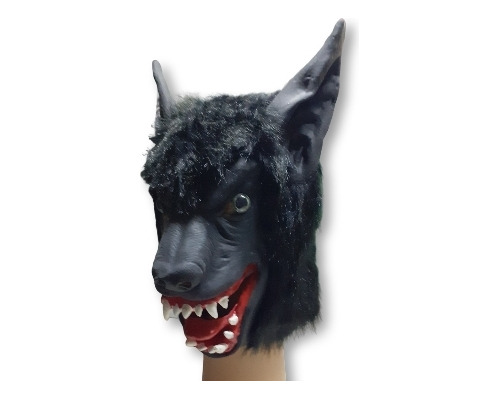 Mascara De Lobo Negro Entera Adolescente Adulto Halloween 