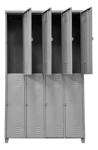 Roupeiro De Aço Locker 8 Portas Grande Vestuario Multiuso