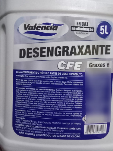 Desengraxante Cfe Valencia 5l