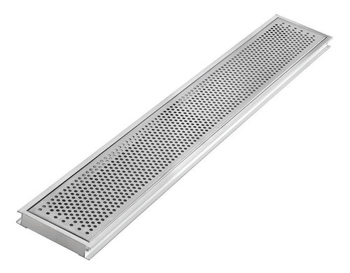 Rejilla de drenaje lineal perforada de acero inoxidable de 20 x 80 cm para agua de lluvia