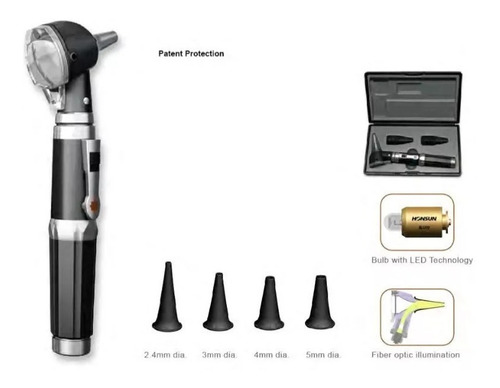 Otoscopio Fibra Optica Distal Iluminacion Led