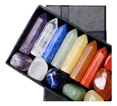 14pcs Crystal Energy Stones Hexagonal Bar Clear Topaz