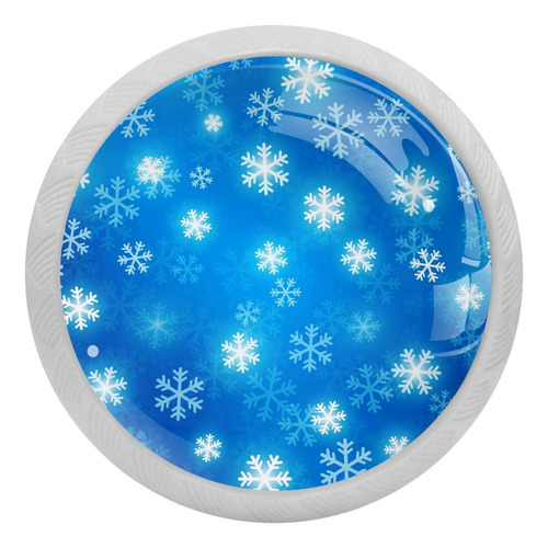 4 Pcs Christmas Snowflakes Crystal Glass Drawer Knob Pull H.