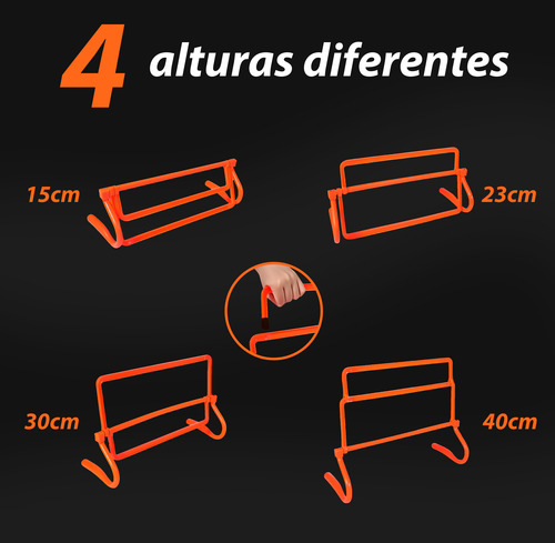 Kit Barreira C/ 4 Obstáculos 4 Alturas Ajustáveis Agilidade