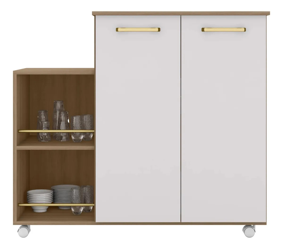 Balcão Multiuso Duda Cor Branco/mel M Casa Móveis