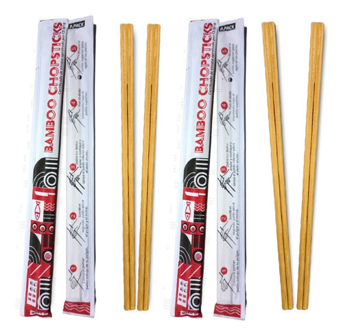 Palito De Sushi Bambú Descartable Pack X 100 Pares -