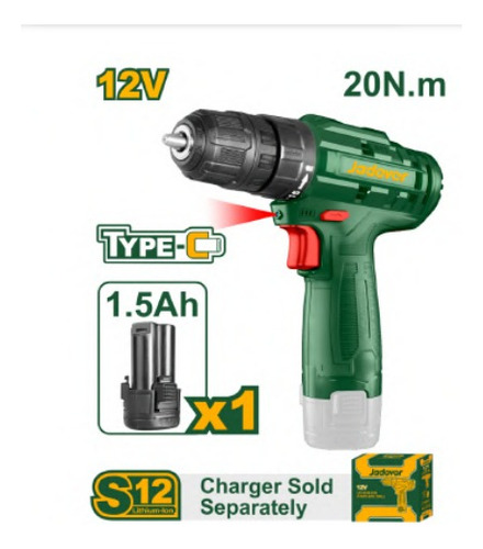 Taladro Inalambrico Con Selector De Torque 20nm 750rpm