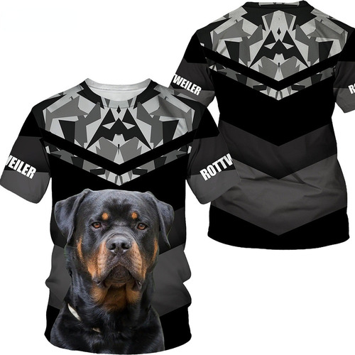 Playera Con Estampado 3d De Perro Rottweiler De Animal