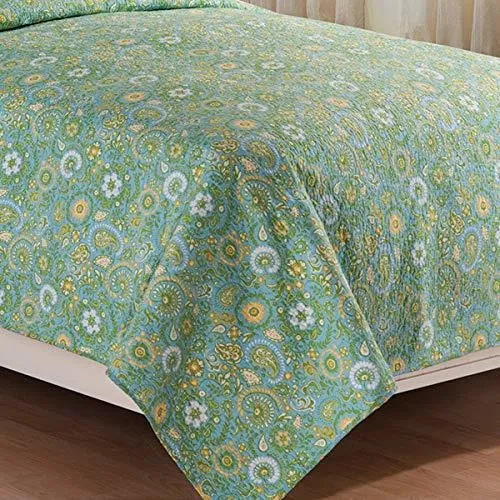 C&f Home Samara Primavera Paisley Verano Verde Azul Reversib