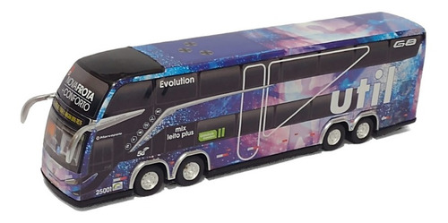 Miniatura Ônibus Util Evolution Modelo G8 Double Decker 30cm