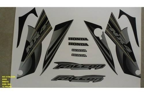 Faixa Nx 400 Falcon 08 - Moto Cor Preta (865 - Kit Adesivos)