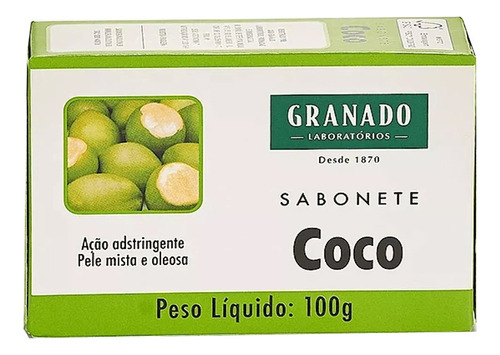 Kit 15 Sabonete Barra Coco 100g Granado