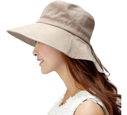 Gorra Con Solapa De Verano Para Mujer, Plegable, De Algodón,