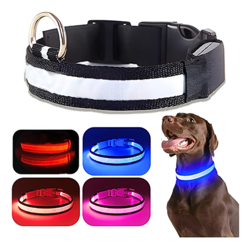 Collar Para Mascota Con Luz De Pila Usb