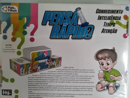 Jogo Pensa Rápido Perguntas E Respostas Raciocínio Infantil