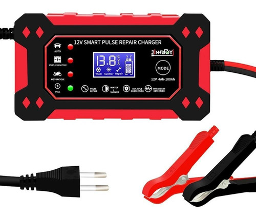 Carregador Bateria Automotivo Digital Automatico 12v Carro Autotools Cor Preto
