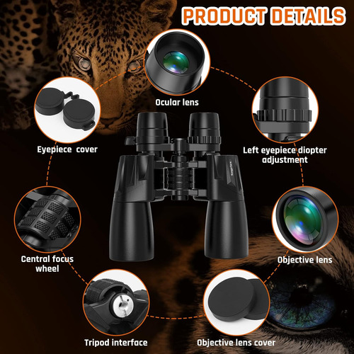 10-30x50 Zoom Binoculars For Adults, High Powered Military B