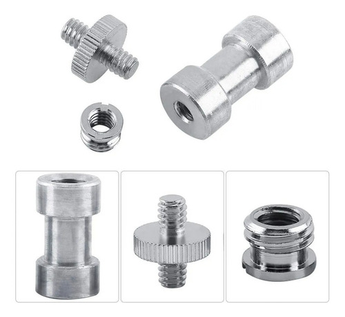 Set 3 Adaptadores Tornillos Hembra Macho 1/4 Y 3/8