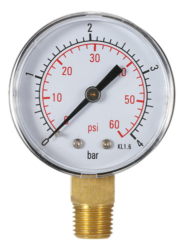 Manómetro De Agua Npt, Rosca De 0 A 60 Psi, Presión De 50 Mm