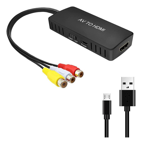 Convertidor Rca A Hdmi Adaptador Ruipuo Compuesto A Hdmi...