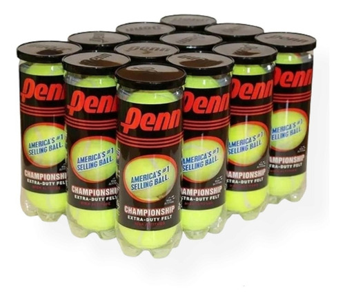 Paquete De 12 Cajas De Pelota De Tenis Penn ( 36 Pelotas