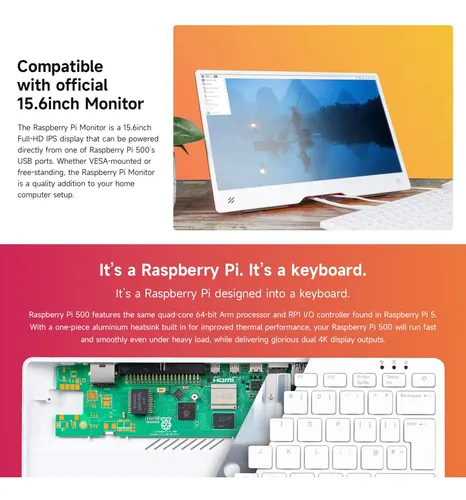 Kit Raspberry Pi 500 Waveshare Con 32gb Y Dual 4k