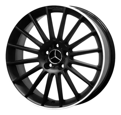 04 Rodas Mercedes Cla45 C63 Amg Aro 19 Preta Fosca Diamant.