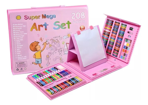 Set Kit De 208 Piezas Arte Para Niños Dibujo Portátil Lapice