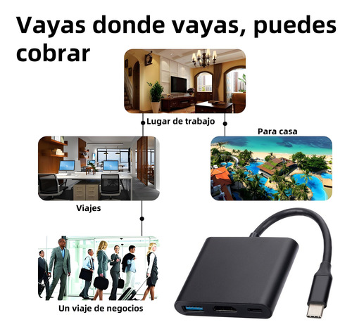 Negro Dock Hub Portátil Para Nintendo Switch Usb3.0 Tv Hdmi