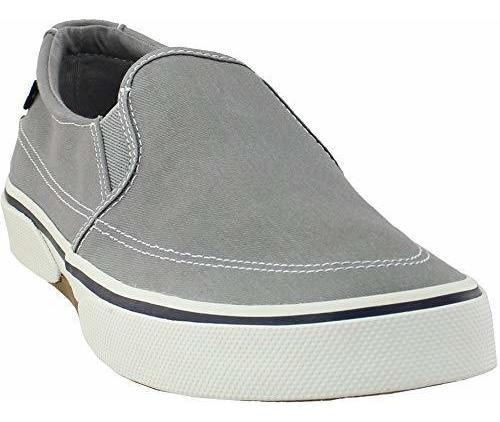 Sperry Mens, Driza De Lona Sin Cordones Sw Gris 10 M