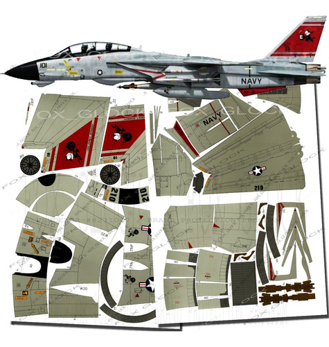 F14 A Tomcat Vf-31 Esc. 1.33 Papercraft