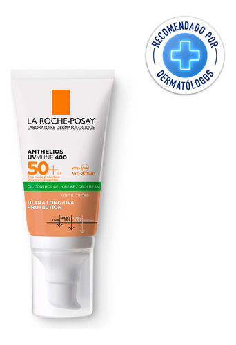 La Roche Posay Anthelios XL Toque Seco con Color FPS 50+ Protector Solar Facial para Piel Grasa, 50 ml	