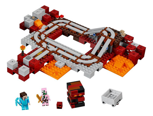 Juguete Lego Minecraft The Nether Railway 21130 Con Figuras