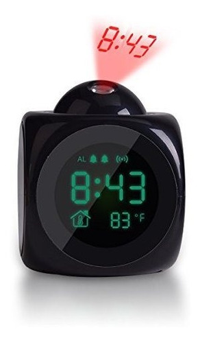Techken Reloj Despertador Proyector Con Pantalla Lcd Digital