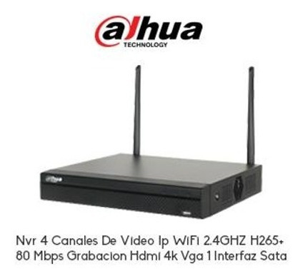 Nvr 4 Ch Ip Wifi H265+ 80 Mbps P2p Dahua Nvr2104hsw4k