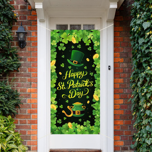 Decoracion Puerta Para Dia San Patricio Trebol Irland Telon