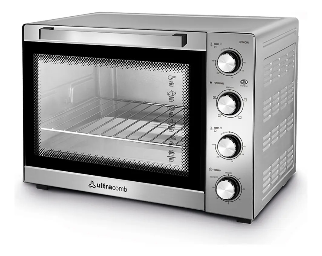 Horno de mesa eléctrico Ultracomb UC-80CIN 80 Litros Acero Inoxidable