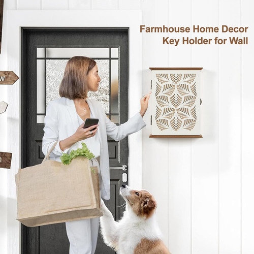 Soporte De Pared Para Llaves Con 6 Ganchos Rústicos