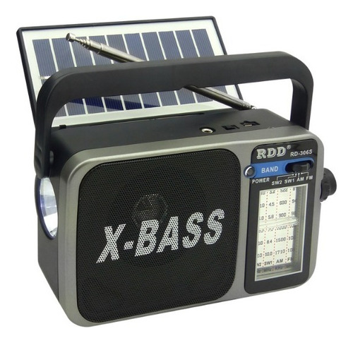 Radio Solar Bt Recargable Multibanda Con Linterna