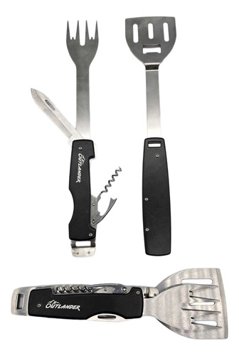 Utensilios Para Asar Todo En 1 Pinza Tenedor Navaja Camping