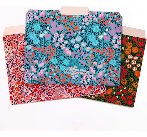 Carpetas De Archivos Motivos Florales | Carpetas Colori...