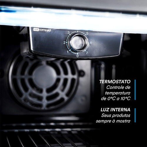 Refrigerador Expositor Vertical Eos 80l Preto Eev90p 110v